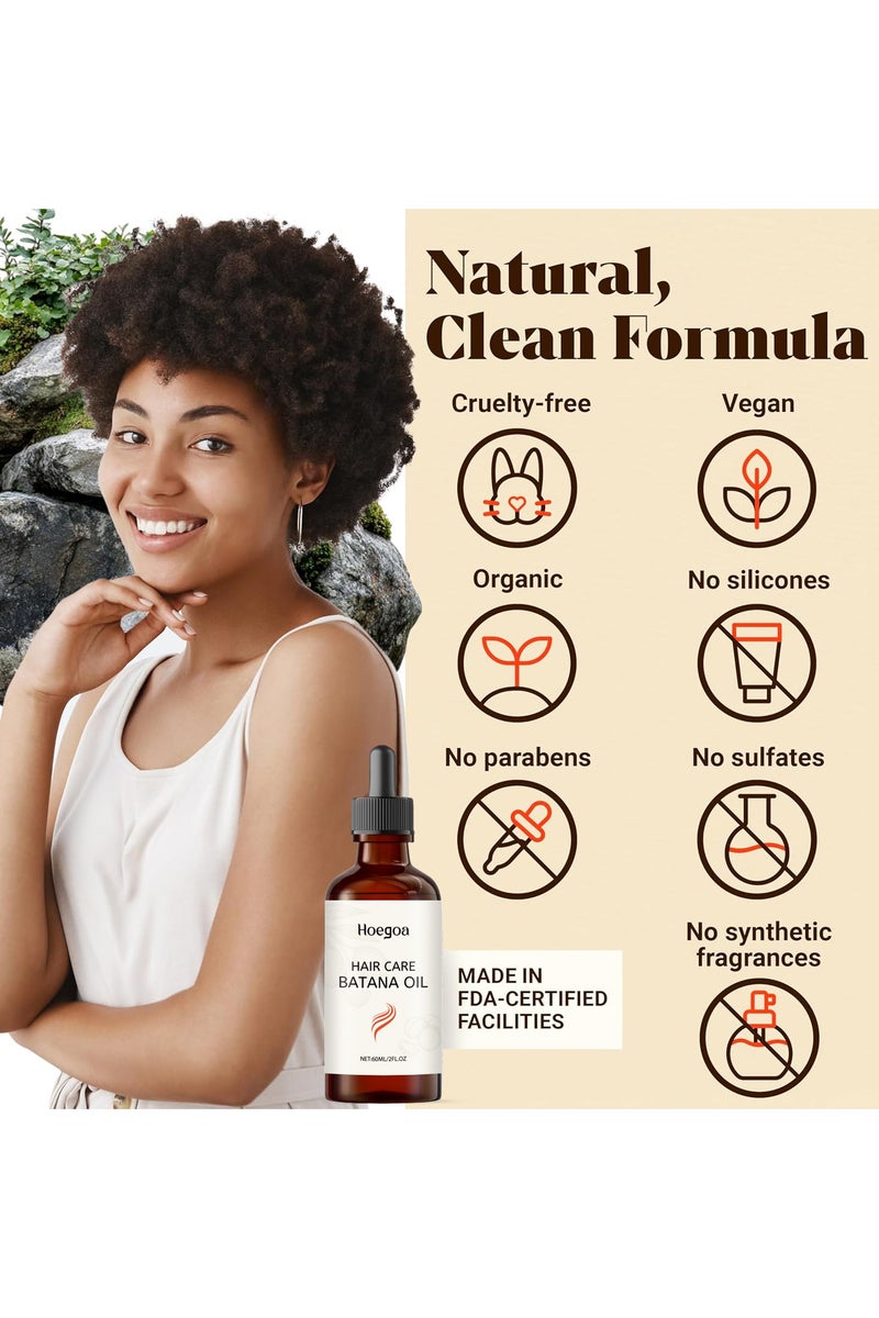 HOEGOA Raw Batana Oil for Hair Growth Organic, Essential Oil For Strengthens Hair, Reduce Hairs Loss and Improve Scalp Health for Men and Women, 60ml/2fl oz - Image 4