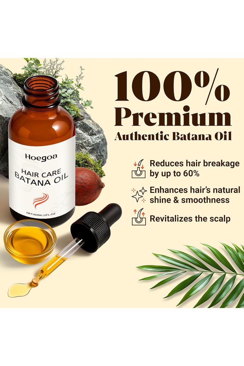 HOEGOA Raw Batana Oil for Hair Growth Organic, Essential Oil For Strengthens Hair, Reduce Hairs Loss and Improve Scalp Health for Men and Women, 60ml/2fl oz - Image 3