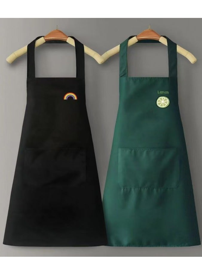 2PCS Stylish Waterproof and Oil-Proof Kitchen Cooking Apron with Pockets - Image 1