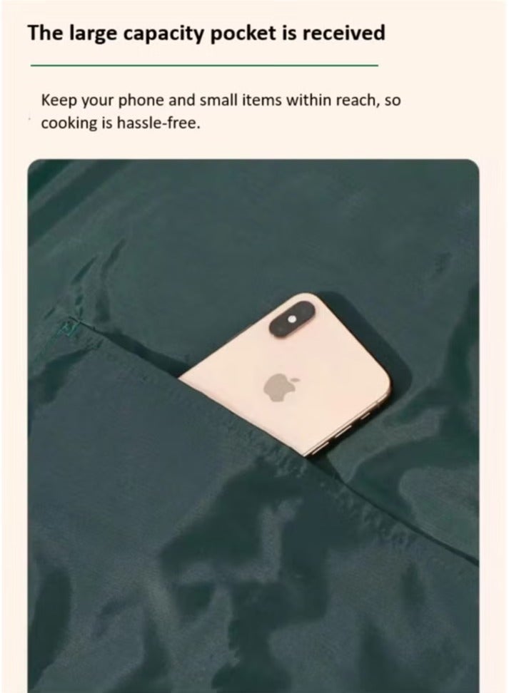 2PCS Stylish Waterproof and Oil-Proof Kitchen Cooking Apron with Pockets - Image 2