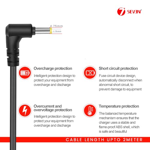 7-Seven 7SEVEN® DC 9.5v 1Amp Power Adapter for Ca sio Keyboard Suitable SA LK CTK WK XW CT Series Gadget Devices with Length of 100cm Wire Cord Ensure Pin Dimension Before Buy Reference of Catalogue Image - Image 3