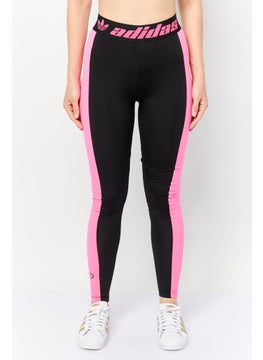 Women Sportswear Fit Brand Logo Training Tights, Black