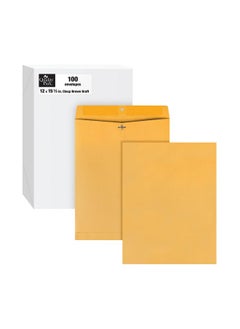 Quality Park 12 X 151/2 Clasp Envelopes Clasp And Gummed Closures For Oversized Papers Drawings Or Posters 32 Lb Kraft Paper 100/Box (Qua37810)  - Image 1