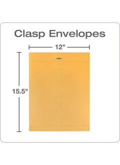 Quality Park 12 X 151/2 Clasp Envelopes Clasp And Gummed Closures For Oversized Papers Drawings Or Posters 32 Lb Kraft Paper 100/Box (Qua37810)  - Image 2