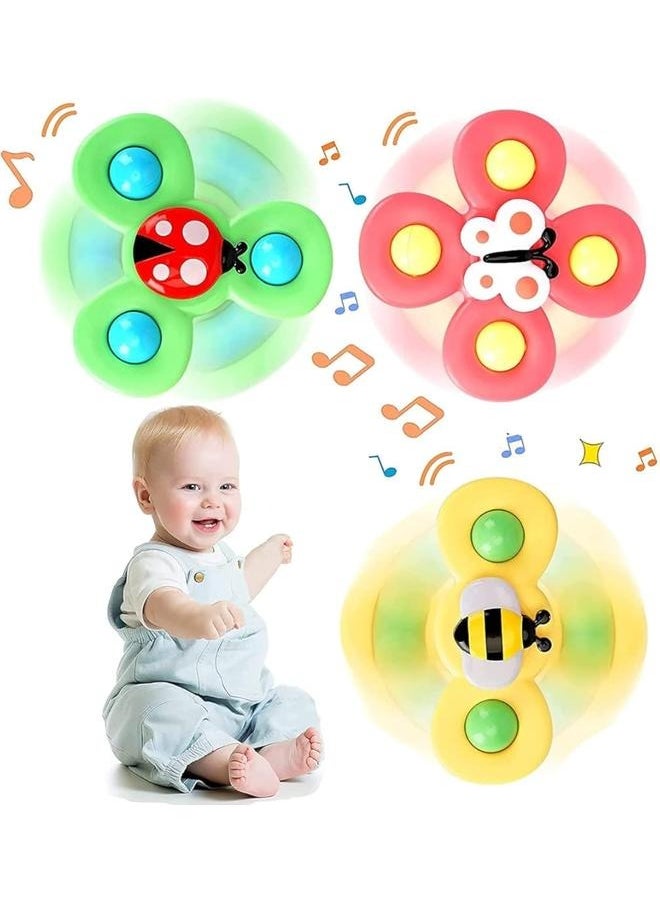 Suction Cup Spinner Toys,Dimple Suction Toy with Silicone Bubbles Release Stress and Anxiety Kids for Bath and Window,Suction Cup Fidget Spinner Baby Toys for 1 Years Old (Suction Cup Spinner)  - Image 1