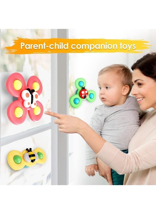 Suction Cup Spinner Toys,Dimple Suction Toy with Silicone Bubbles Release Stress and Anxiety Kids for Bath and Window,Suction Cup Fidget Spinner Baby Toys for 1 Years Old (Suction Cup Spinner)  - Image 4