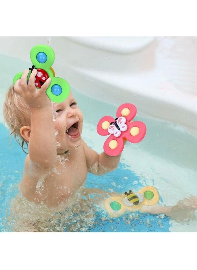 Suction Cup Spinner Toys,Dimple Suction Toy with Silicone Bubbles Release Stress and Anxiety Kids for Bath and Window,Suction Cup Fidget Spinner Baby Toys for 1 Years Old (Suction Cup Spinner)  - Image 5