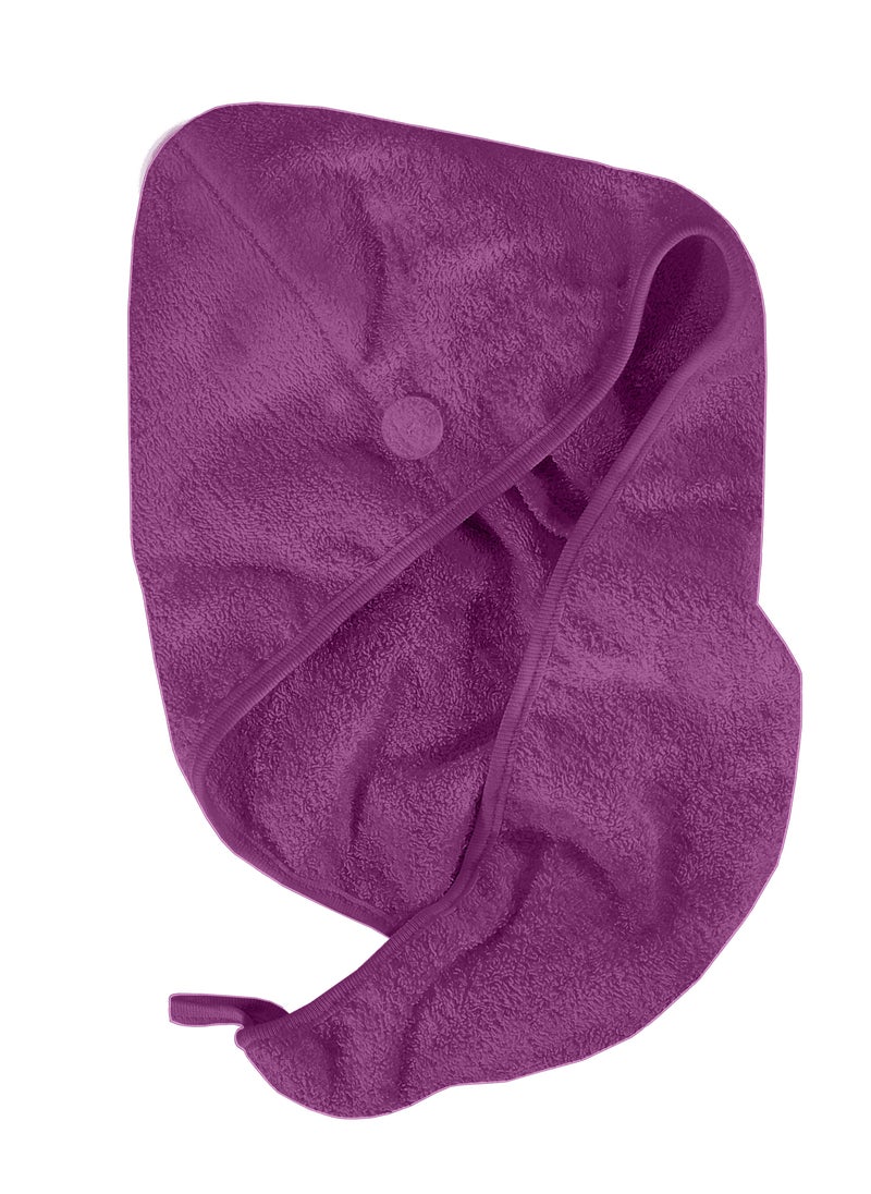 Siesta Zen - Premium Quality 100% Pure Combed Cotton Soft Hair Towels, Easy Button use to hold for Women & Kids with Wet, Curly, Long, or Thick Hair, Anti frizz, Quick Dry Towel Turban, Super Ultra-Absorbent - Image 1