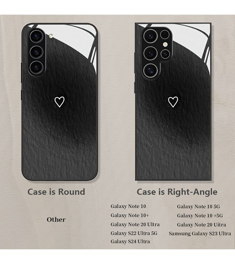 Phone Case 2D Flat Oil Painting Heart Protective Cover For Samsung Galaxy S24 FE Smooth Edge Slim Fit Simple Stylish Black - Image 3