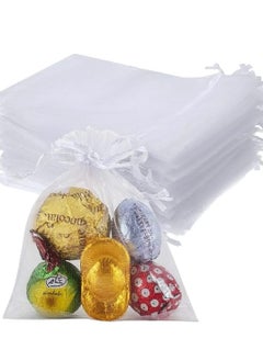 White Drawstring Bag Gift Bag White Mesh Bag for Accessories, Candies, Small Items (size 7*9cm - 100pcs/pack)