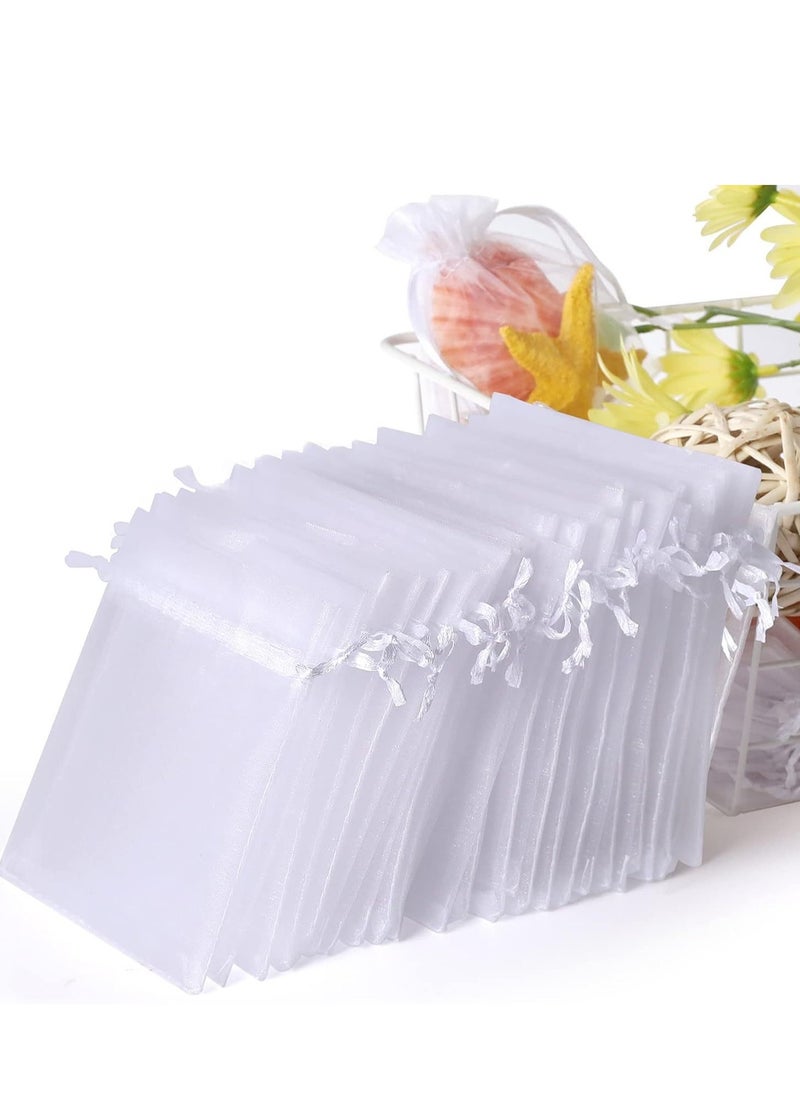 Generic - White Drawstring Bag Gift Bag White Mesh Bag for Accessories, Candies, Small Items (size 7*9cm - 100pcs/pack) - Image 1