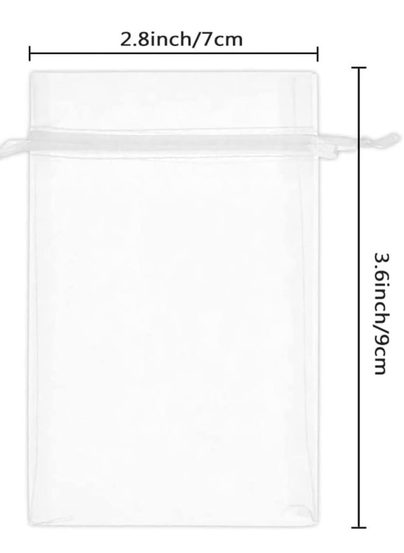 Generic - White Drawstring Bag Gift Bag White Mesh Bag for Accessories, Candies, Small Items (size 7*9cm - 100pcs/pack) - Image 1