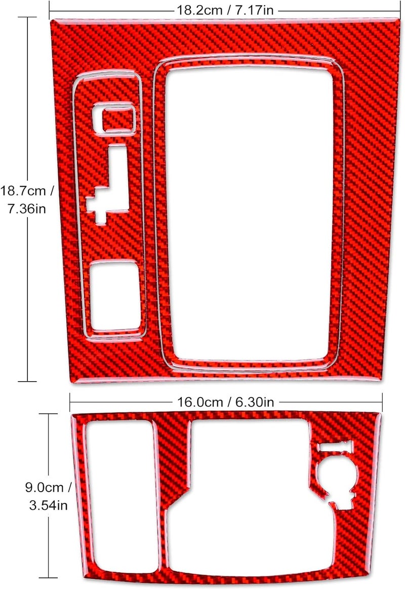 JUPIZEUS Carbon Fiber Gear Shift Panel Cover Sticker for Mazda 6 (2016-2017.5) - Red - Image 2