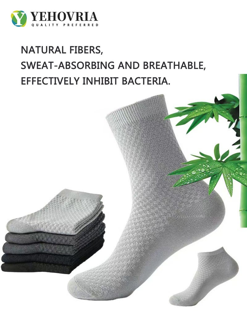 Men Socks (5 Pack), Comfortable Soft Breathable Dress Socks for Men Women, Men's Bamboo Moisture Wicking Casual Mens Calf Socks  Hosiery，Variety of Colors for Business Casual Wear - Image 2
