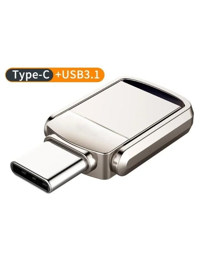 Mini USB 3.2 Type C and Type Flash Drive for Storage Expansion, Photo Backup for iPhone 15, up to 130MB/s, Metal Case and Design 64GB - Image 1