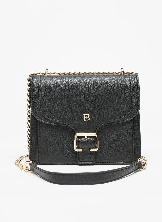 Flora Bella By Shoexpress Women's Solid Crossbody Bag with Chain Strap