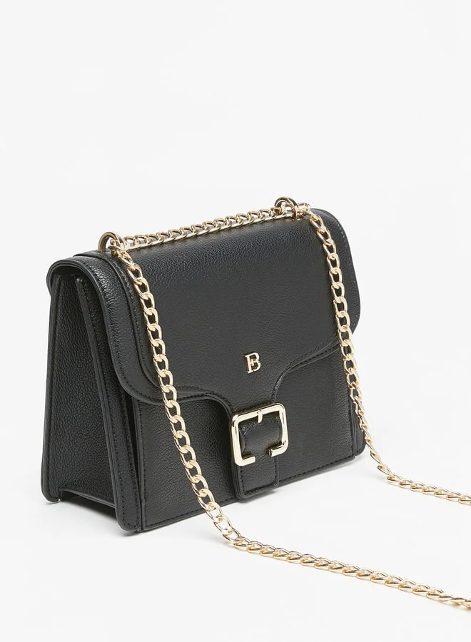 Flora Bella By Shoexpress Women's Solid Crossbody Bag with Chain Strap