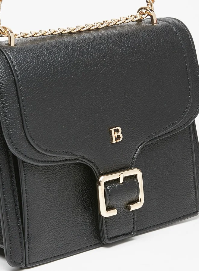 Flora Bella By Shoexpress Women's Solid Crossbody Bag with Chain Strap