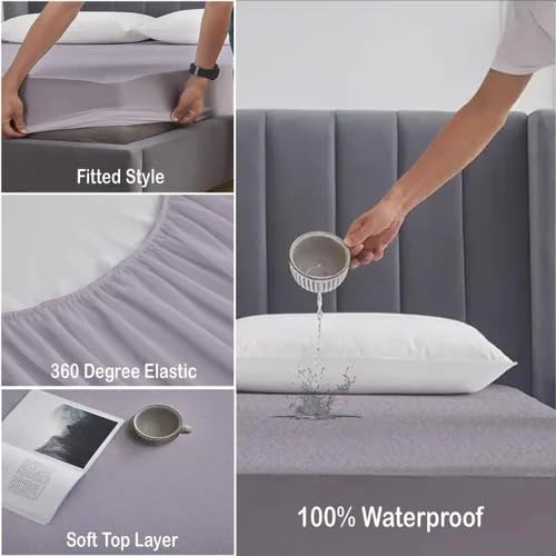 Trend Mattress Protector | King Size - 78x72x8 | Waterproof, Stretchable Mattress Cover (Grey)  - Image 4