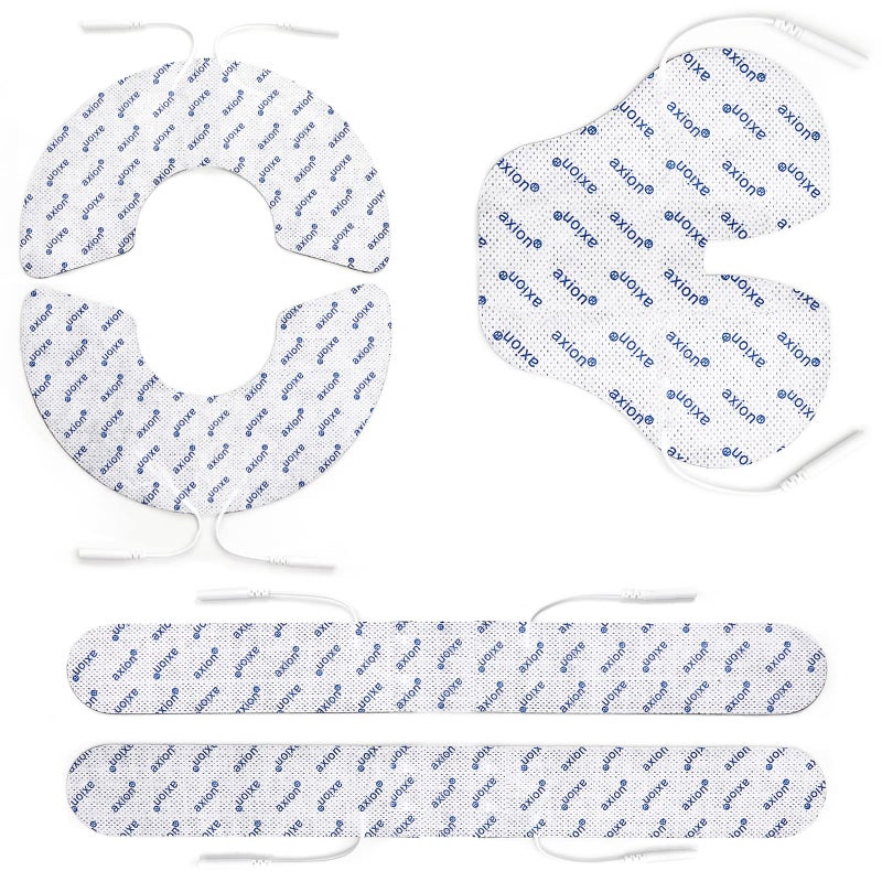Axion Adhesive Electrode Set Ideal Shape for TENS Therapy on The Neck, Back and Shoulders with 5 Electrode Pads | Reusable Self-Adhesive Electrodes for TENS Units - Image 1