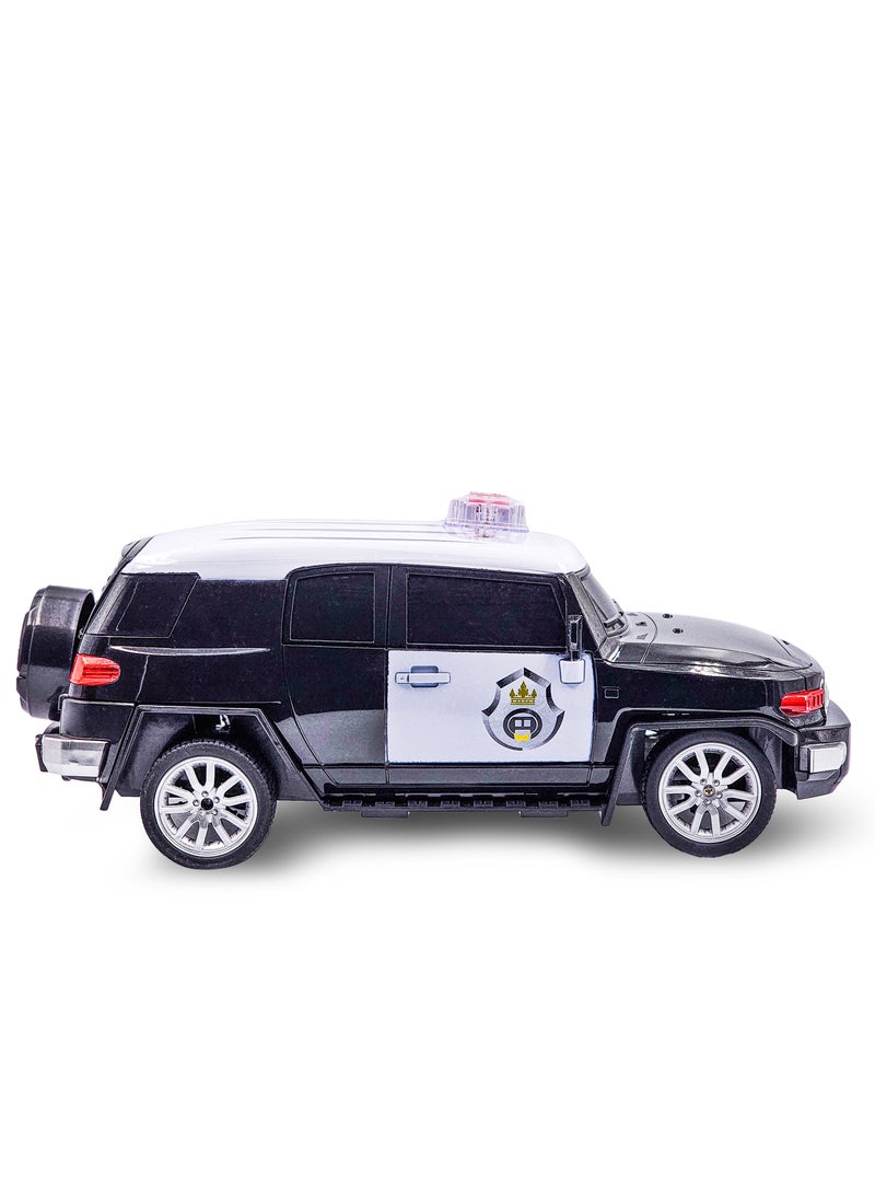 ال بي سيارة شرطة تويوتا FJ كروزر RC بمقياس 1:12 مزودة بأضواء وصافرة إنذار - Image 2