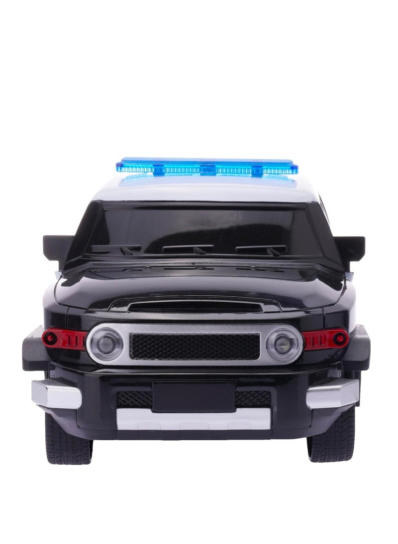 ال بي سيارة شرطة تويوتا FJ كروزر RC بمقياس 1:12 مزودة بأضواء وصافرة إنذار - Image 3