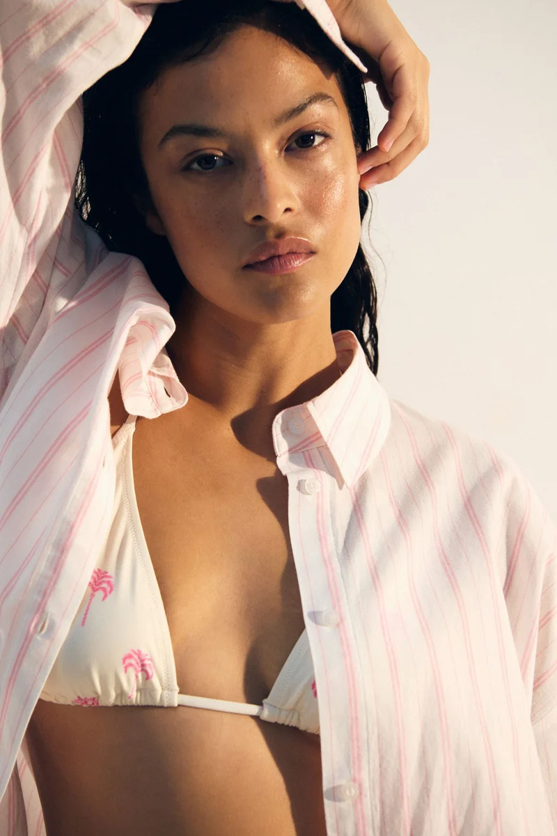 اتش اند ام قميص شاطئ قطني