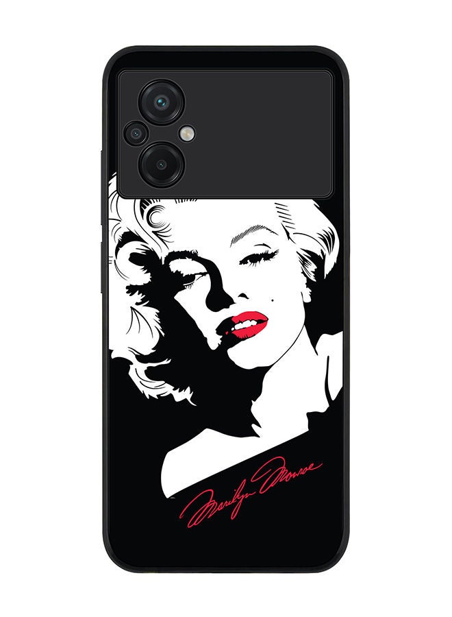 Stylizedd Rugged Black edge case for Xiaomi Poco M5 Slim fit Soft Case Flexible Rubber Edges Anti Drop TPU Gel Thin Cover - Marilyn Monroe - Image 1