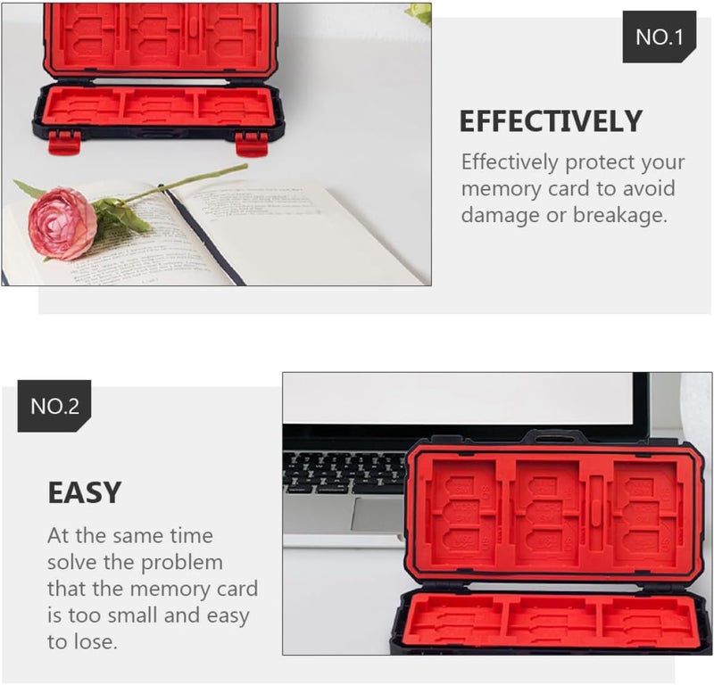 Memory Card Protective Case Organizer for Secure Cf and Cards, Shock-Resistant Storage Box with Multiple Slots, Portable Data Container for Photographers and Travelers - Image 3
