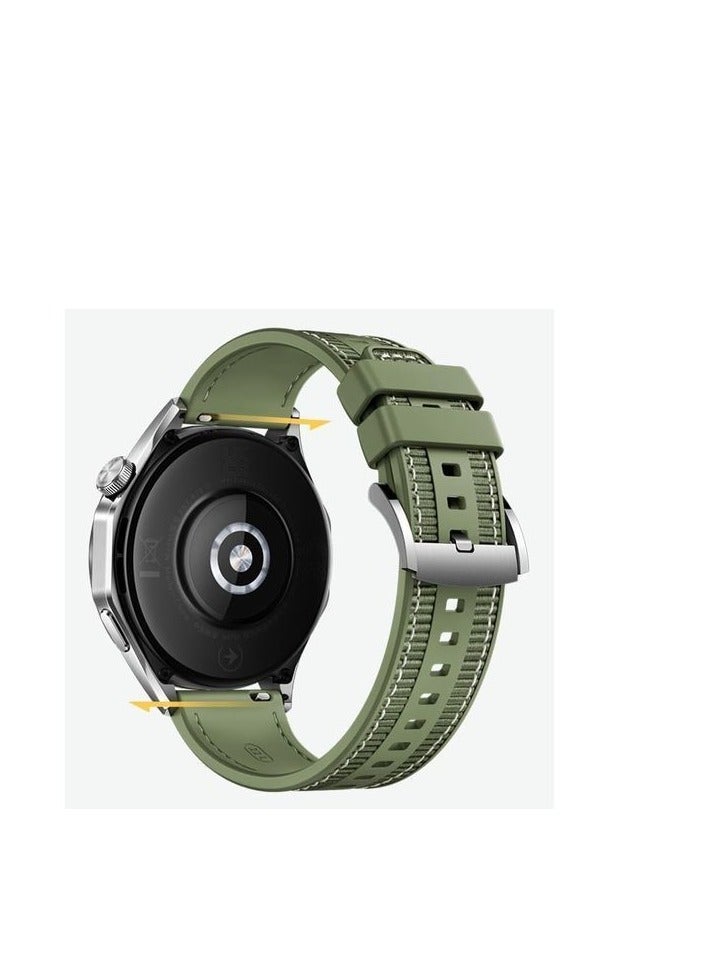 Strap Compatible with Xiaomi Redmi Watch 5 Active/Redmi Watch 5 Lite, 22mm For - Smart Watch Nylon Braided Silicone Composite Watch Strap,  GREEN - Image 1