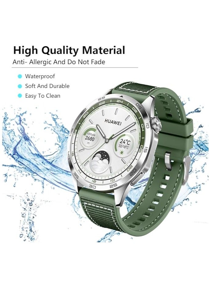 Strap Compatible with Xiaomi Redmi Watch 5 Active/Redmi Watch 5 Lite, 22mm For - Smart Watch Nylon Braided Silicone Composite Watch Strap,  GREEN - Image 2