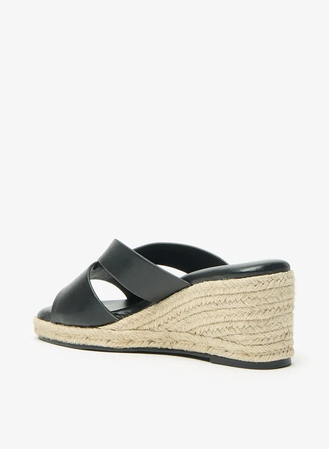 Flora Bella By Shoexpress Women's Solid Slip-On Sandals with Wedge Heels