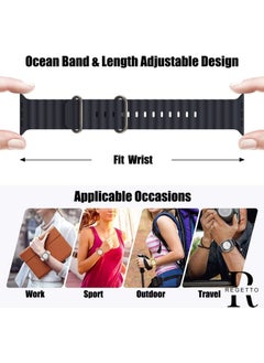 Arazon Apple Watch 42MM 44MM 45MM 49MM 1/2/3/4/5/6/se/7/8/ultra Compatible Ocean Band  - Image 2