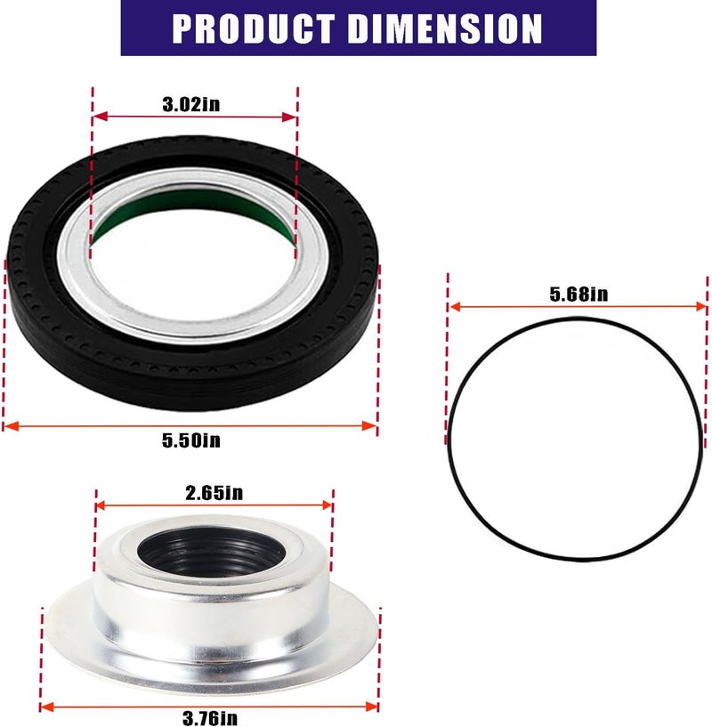 Eterpace Front Axle Vacuum Knuckle Shaft Seal & Outer Tube Dust Seals & Hub O-Rings for Ford Super Duty 2005-2019 - Image 3