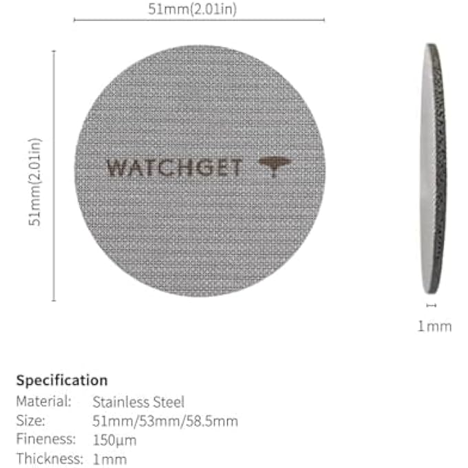 WATCHGET 51Mm Espresso Puck Screen Lower Shower Screen Espresso Filter For 51Mm Portafilter Filter Basket 1Mm Thickness 150m Coffee Filter 316 Stainless Steel Reusable Espresso Screen - Image 2