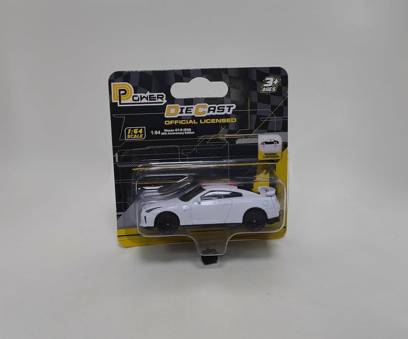 MSZ D-power – Nissan GTR - White | Die-Cast Replica, Ultimate Collector's Item, Race Cars | Toy Vehicles, Metal Toy Car Model - Pull Back Collection | Size - 1:64, For Kids 3+ - Image 2