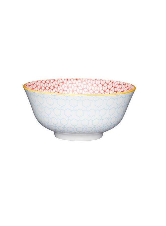 KitchenCraft Geometric Design Food Safe Ceramic Bowl Multicolor 15.7cm KCBOWL06 - Image 2