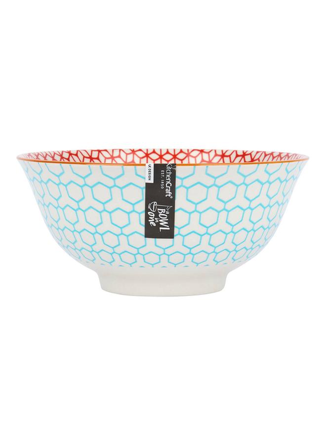 KitchenCraft Geometric Design Food Safe Ceramic Bowl Multicolor 15.7cm KCBOWL06 - Image 1