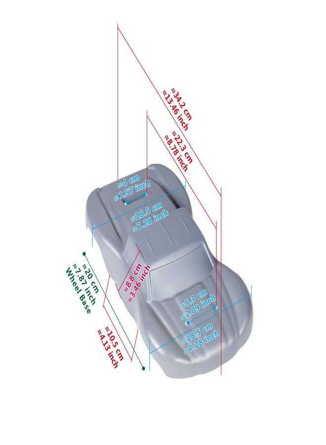 SummitLink سمايت لينك جسم مخصص على طراز الشرطة متوافق مع سيارة أو شاحنة RC بمقياس 1/16 (الشاحنة غير مدرجة) SSMN-PB-01 - Image 5