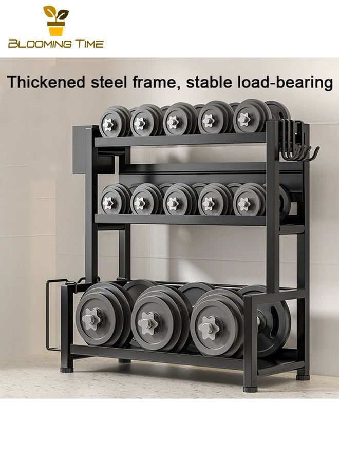 BLOOMING TIME Thickened Three-Layer Kitchen Storage Rack, Spice Storage Rack, Multi-Layer Black Spice Rack for Countertops, Multi-Functional Kitchen Storage Rack, Chopsticks, Cutting Board, and Knife Countertop Storage Rack, Black - Image 4