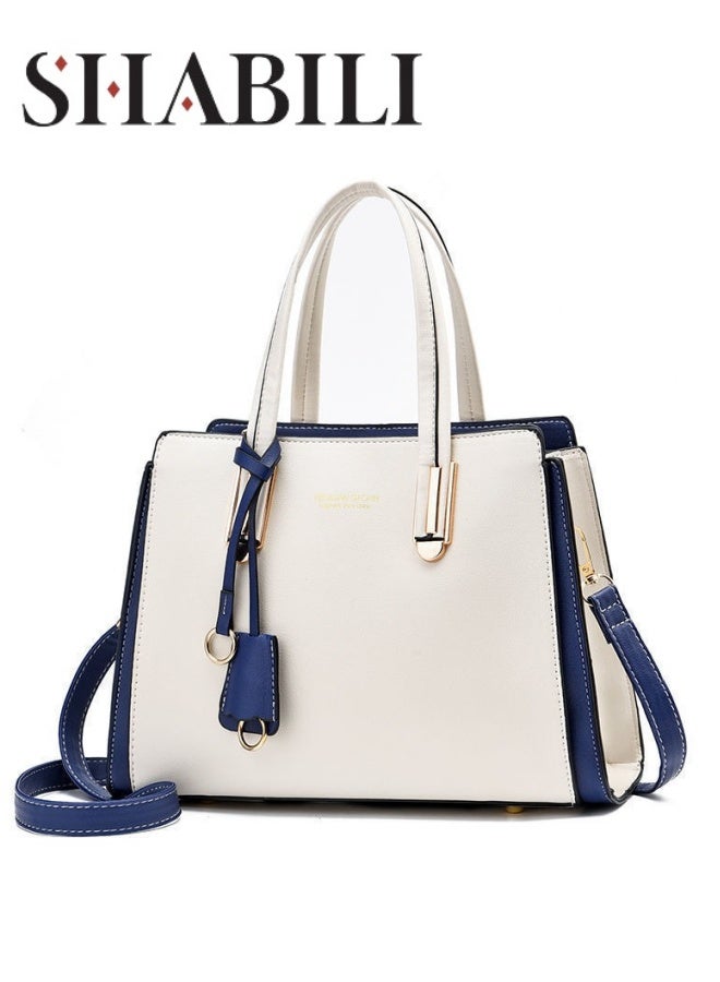 SHABILI Women's Fashion Luxury Shoulder Bags, Ladies Designer Contrast Color Handbag Tote Bags Clutch Bag, Large Capacity PU Leather Crossbody Bag Satchel bag Carry Bag for College Students and Teenagers - Image 1
