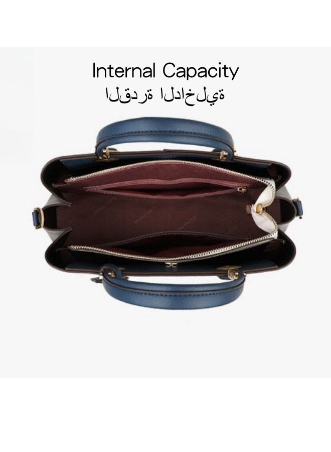 SHABILI Women's Fashion Luxury Shoulder Bags, Ladies Designer Contrast Color Handbag Tote Bags Clutch Bag, Large Capacity PU Leather Crossbody Bag Satchel bag Carry Bag for College Students and Teenagers - Image 4