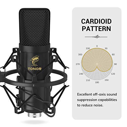 TONOR XLR Condenser Microphone, Professional Cardioid Studio Mic Kit with T20 Boom Arm, Shock Mount, Pop Filter for Recording, Podcasting, Voice Over, Streaming, Home Studio, YouTube (TC20) - Image 4