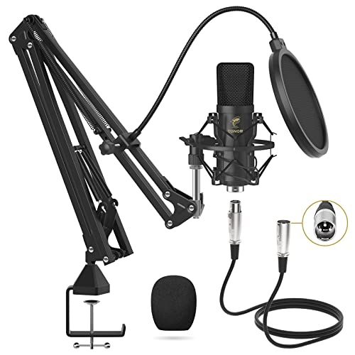 TONOR XLR Condenser Microphone, Professional Cardioid Studio Mic Kit with T20 Boom Arm, Shock Mount, Pop Filter for Recording, Podcasting, Voice Over, Streaming, Home Studio, YouTube (TC20) - Image 1