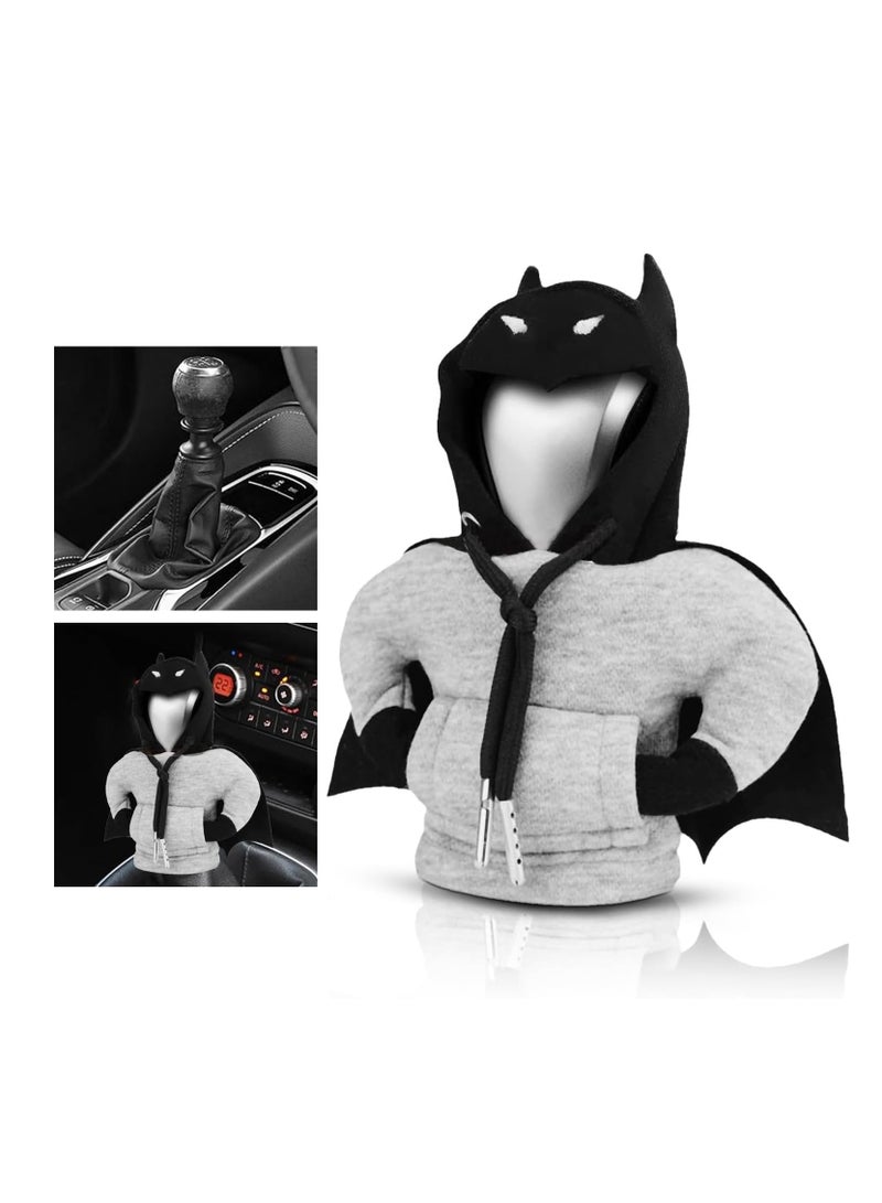 GUDOO Shift Knob Hoodie Car Shift Knob Cover Gear Sweater Gear Stick Hoodie Protector Decoration Auto Interior Accessories (Black) - Image 1