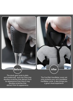 GUDOO Shift Knob Hoodie Car Shift Knob Cover Gear Sweater Gear Stick Hoodie Protector Decoration Auto Interior Accessories (Black)  - Image 2