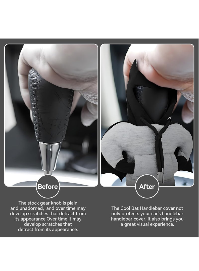 GUDOO Shift Knob Hoodie Car Shift Knob Cover Gear Sweater Gear Stick Hoodie Protector Decoration Auto Interior Accessories (Black) - Image 2
