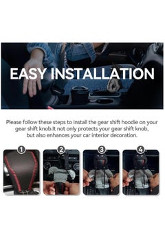GUDOO Shift Knob Hoodie Car Shift Knob Cover Gear Sweater Gear Stick Hoodie Protector Decoration Auto Interior Accessories (Black)  - Image 4