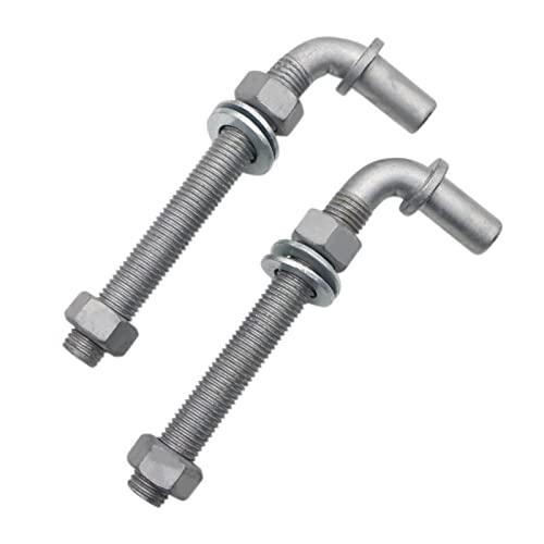 Qlvily 2PCS Qlvily 6" J-Bolt Post Hinge, 5/8" Male Pin J-Bolt Hinge, Nuts Included - Image 1