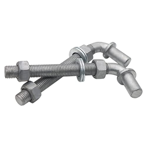 Qlvily 2PCS Qlvily 6" J-Bolt Post Hinge, 5/8" Male Pin J-Bolt Hinge, Nuts Included - Image 4